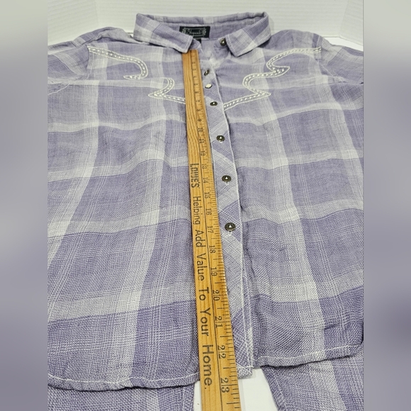 Shyanne Western Shirt Women's Sz XXL Purple Long Sleeve Cowgirl - Picture 7 of 10